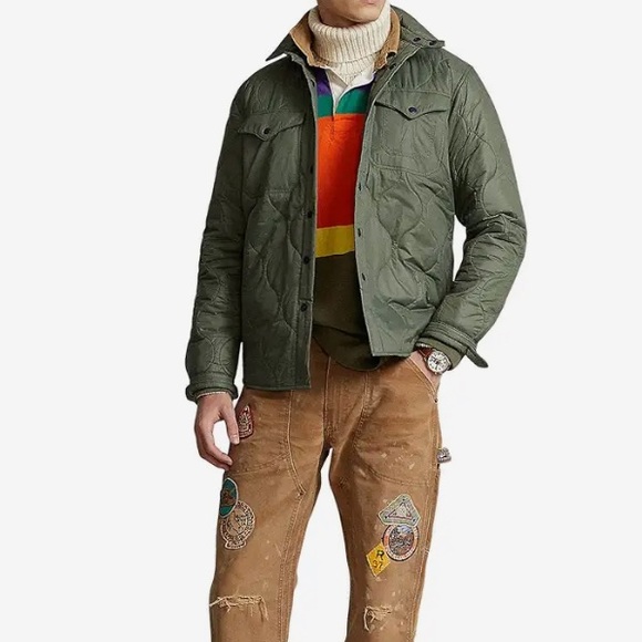 Polo Ralph Lauren Men's Garden Trail Olive Green Quilted Shirt